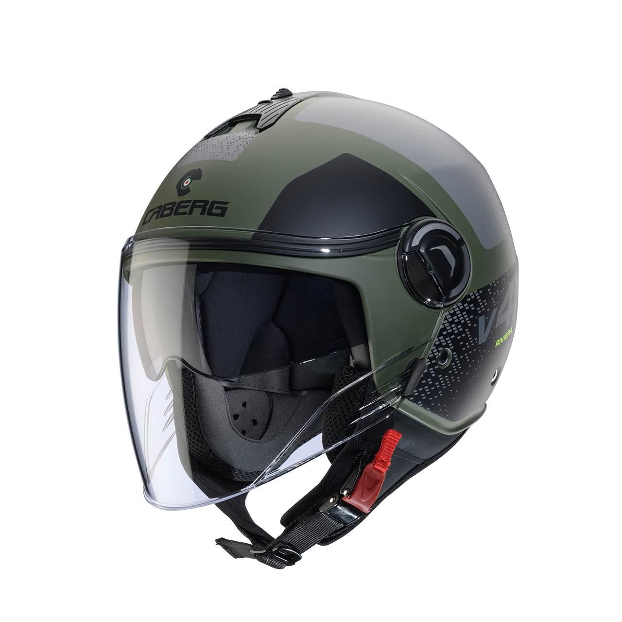 Caberg Kask Otwarty Jet Z Blendą Model Riviera V4X Alpha Kolor Zielony/Czar