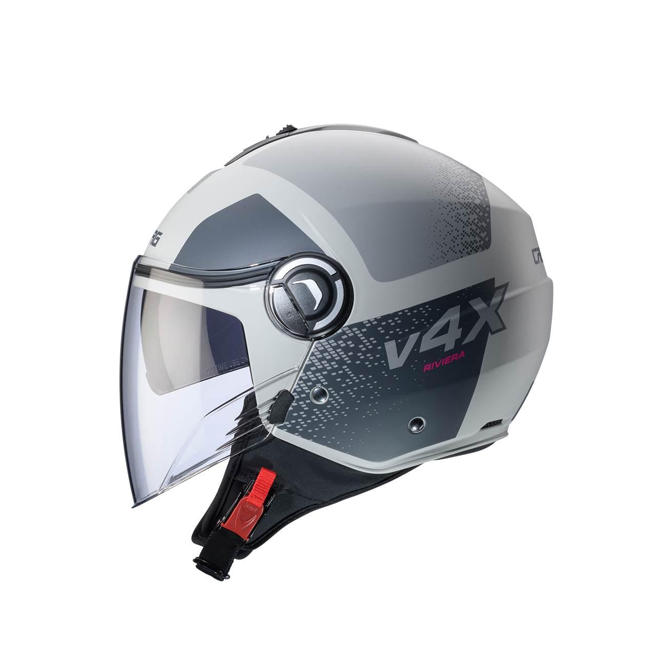 Caberg Kask Otwarty Jet Z Blendą Model Riviera V4X Alpha Kolor Piaskowy/Sza - zdjęcie 2