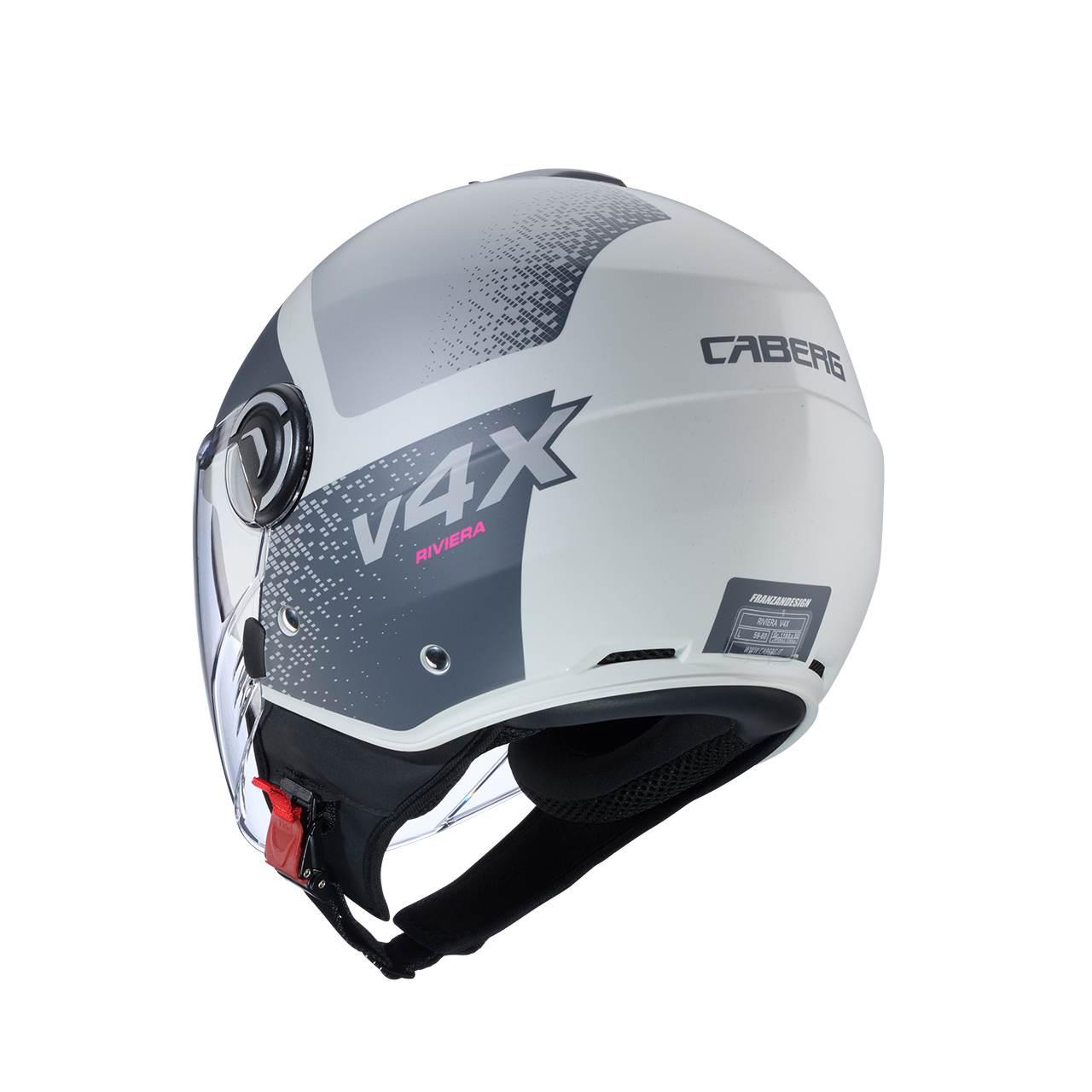 Caberg Kask Otwarty Jet Z Blendą Model Riviera V4X Alpha Kolor Piaskowy/Sza - zdjęcie 3