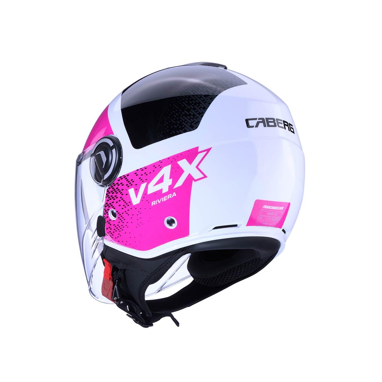 Caberg Kask Otwarty Jet Z Blendą Model Riviera V4X Alpha Kolor Biały/Czarny - zdjęcie 3