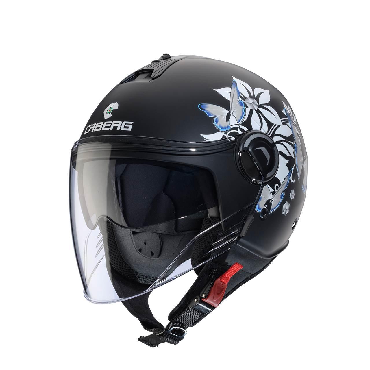 Caberg Kask Otwarty Jet Z Blendą Model Riviera V4X Mia Kolor Czarny Mat/Bia