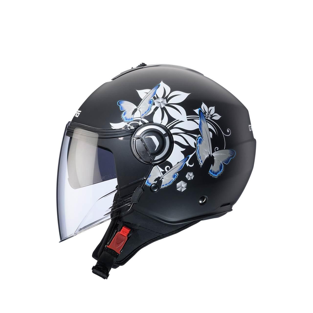 Caberg Kask Otwarty Jet Z Blendą Model Riviera V4X Mia Kolor Czarny Mat/Bia - zdjęcie 2
