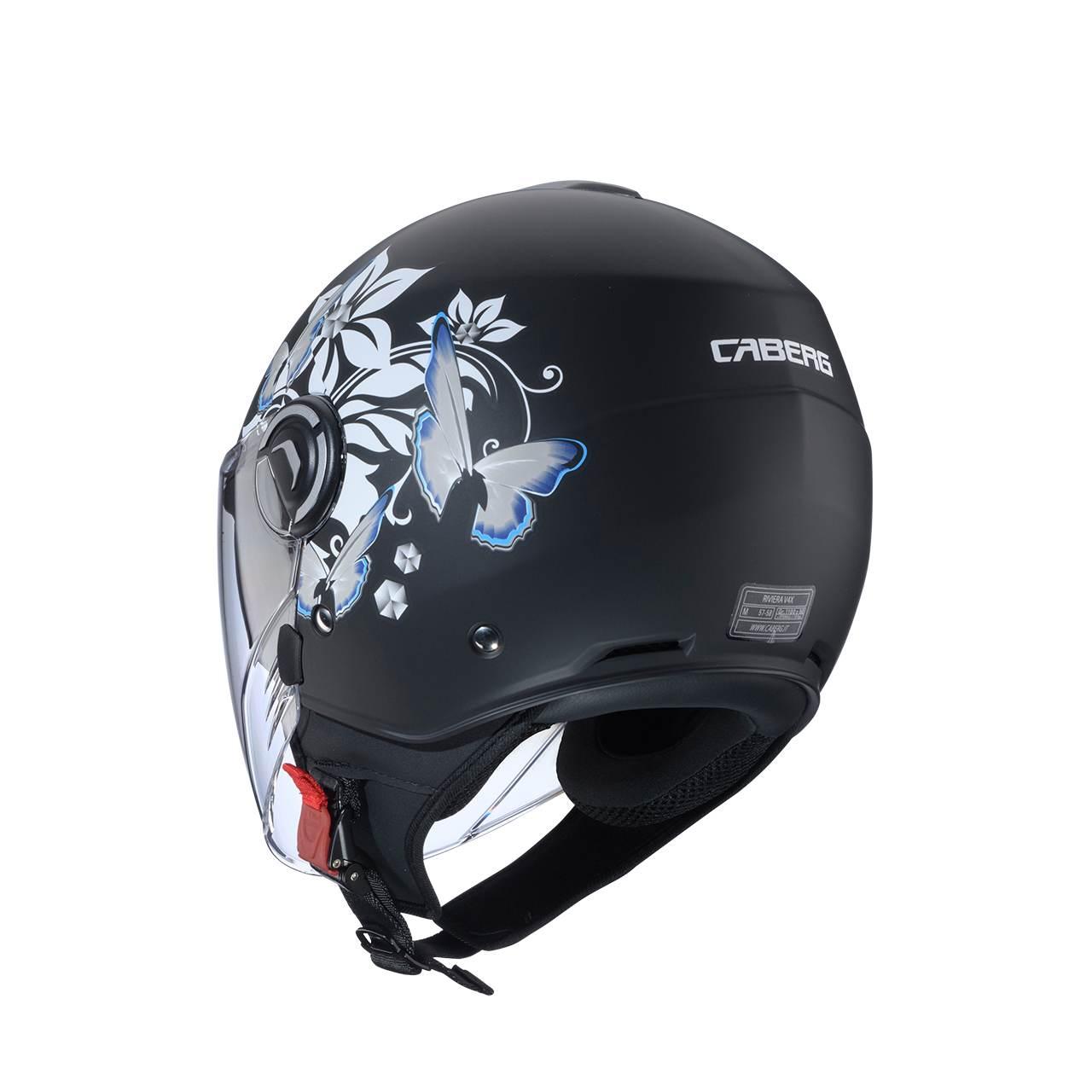 Caberg Kask Otwarty Jet Z Blendą Model Riviera V4X Mia Kolor Czarny Mat/Bia - zdjęcie 3