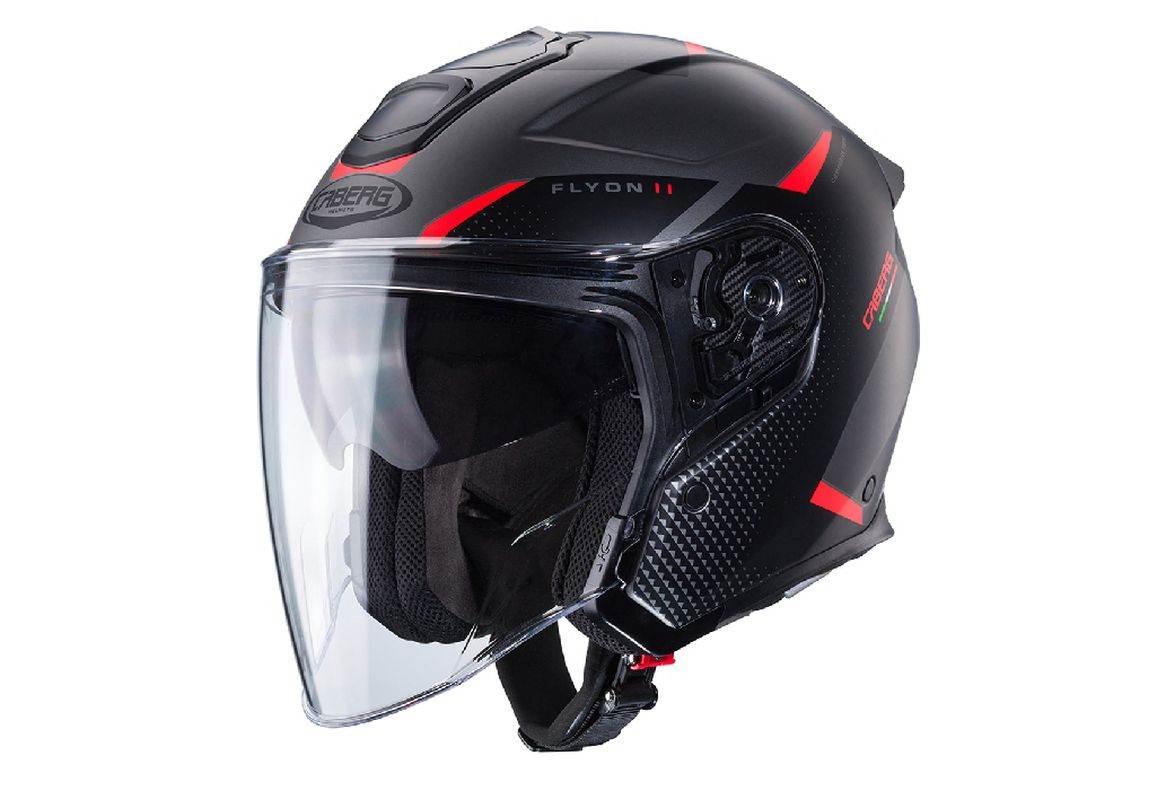 Caberg Kask Otwarty Jet Otwarty Flyon Ii Boss Kolor Czarny/Szary/Czerwony M