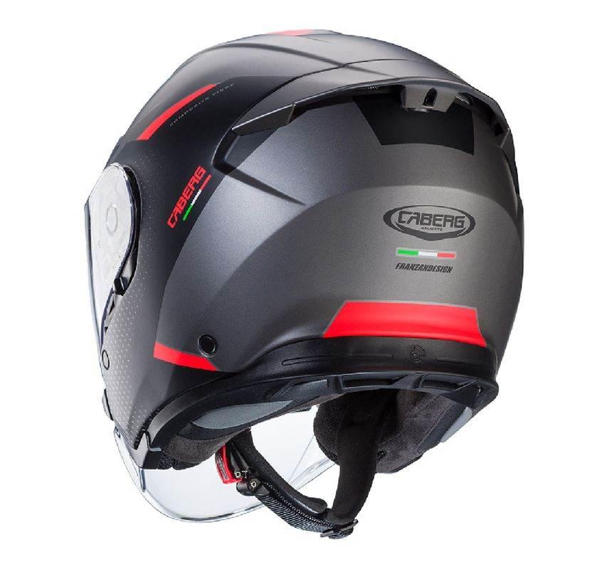Caberg Kask Otwarty Jet Otwarty Flyon Ii Boss Kolor Czarny/Szary/Czerwony M - zdjęcie 3