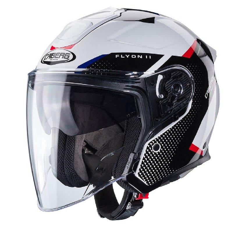 Caberg Kask Otwarty Jet Otwarty Flyon Ii Boss Kolor Biały/Czarny/Czerwony/N
