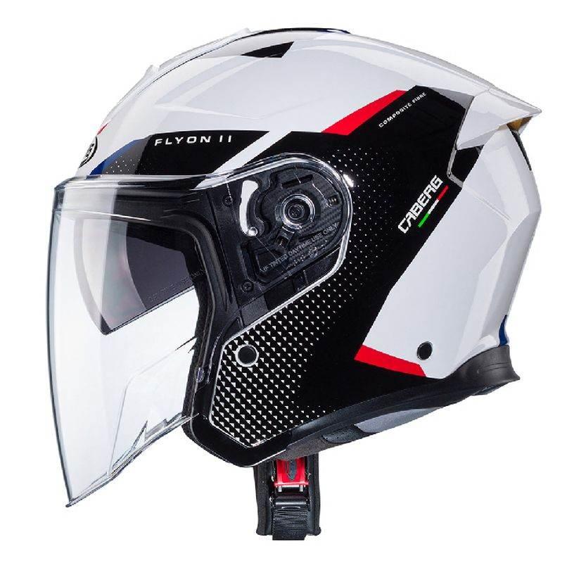 Caberg Kask Otwarty Jet Otwarty Flyon Ii Boss Kolor Biały/Czarny/Czerwony/N - zdjęcie 2