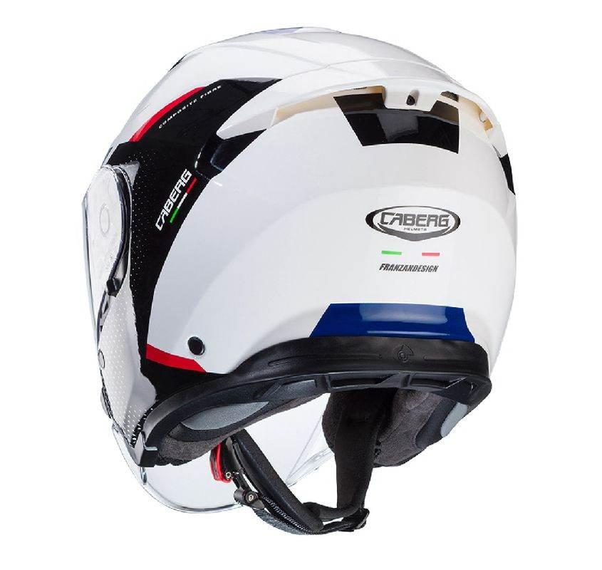 Caberg Kask Otwarty Jet Otwarty Flyon Ii Boss Kolor Biały/Czarny/Czerwony/N - zdjęcie 3