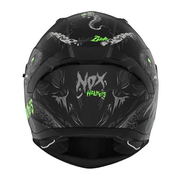 Nox Kask Integralny Full Face Z Blendą N401 Zumbi Kolor Czarny/Zielony Fluo - zdjęcie 3