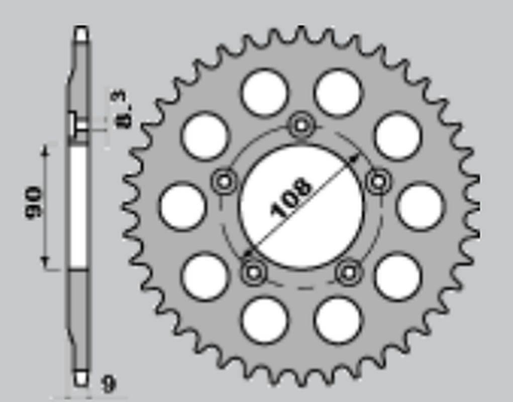 Jr Zębatka Tylna 1026 38 Ducati 750 Paso '86-'90, 906 Paso '90-'93