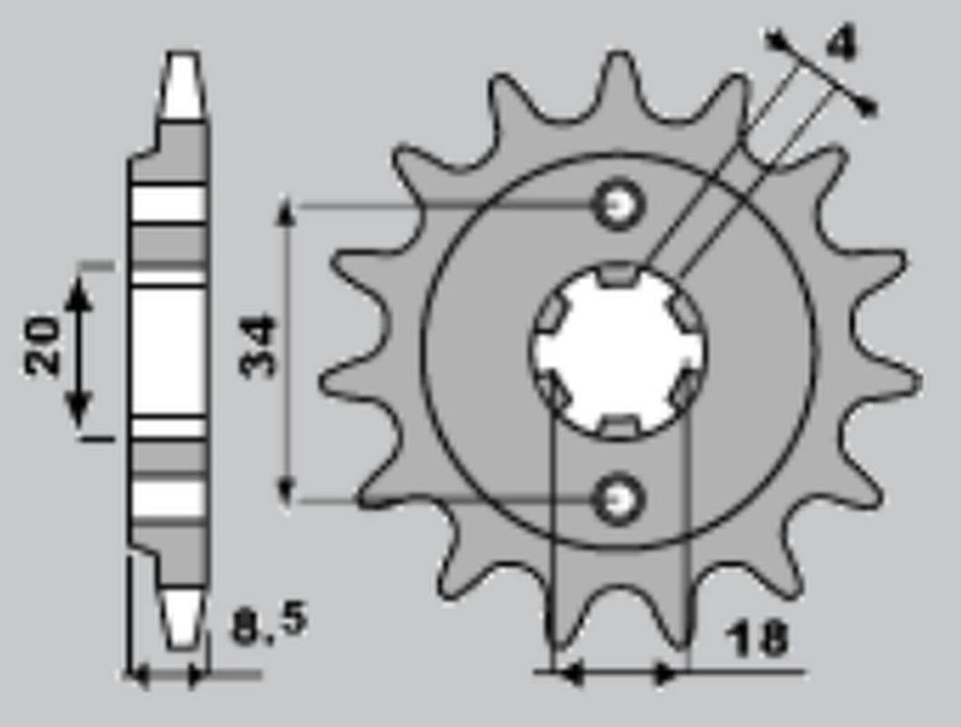 Jr Zębatka Przednia 2046 14 Honda Cmx 250 '87-'05 Jtf270.14 Łańc. 520 20461
