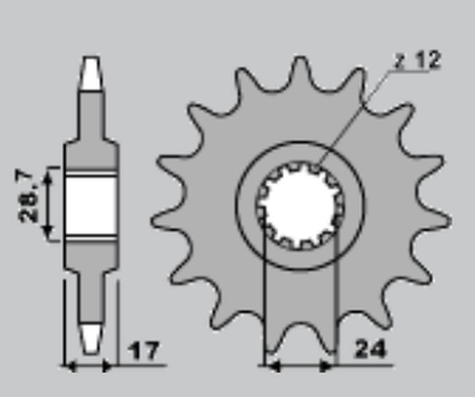 Jr Zębatka Przednia 2073 14 Honda Cbf 600 '04-'07, Cbr 600F '97-'98, Hornet