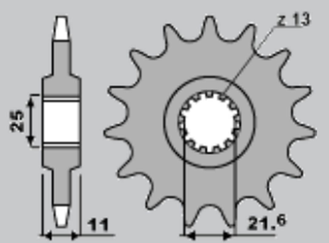 Jr Zębatka Przednia 2142 16 Yamaha R6 '06-'09 Jtf1586.16