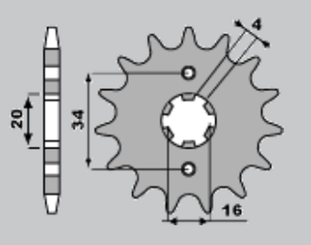 Jr Zębatka Przednia 263 16 Yamaha Dt125 Lc '82-'88, Tzr125, Sr125 Jtf1263.1