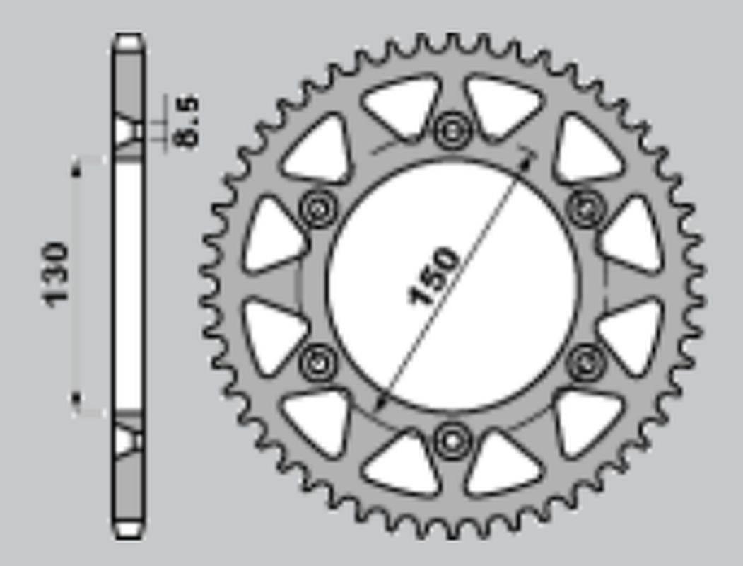 Jr Zębatka Tylna Aluminiowa T7075 Ergal 270 51 27051 Yamaha Yz/Yzf '99-'24