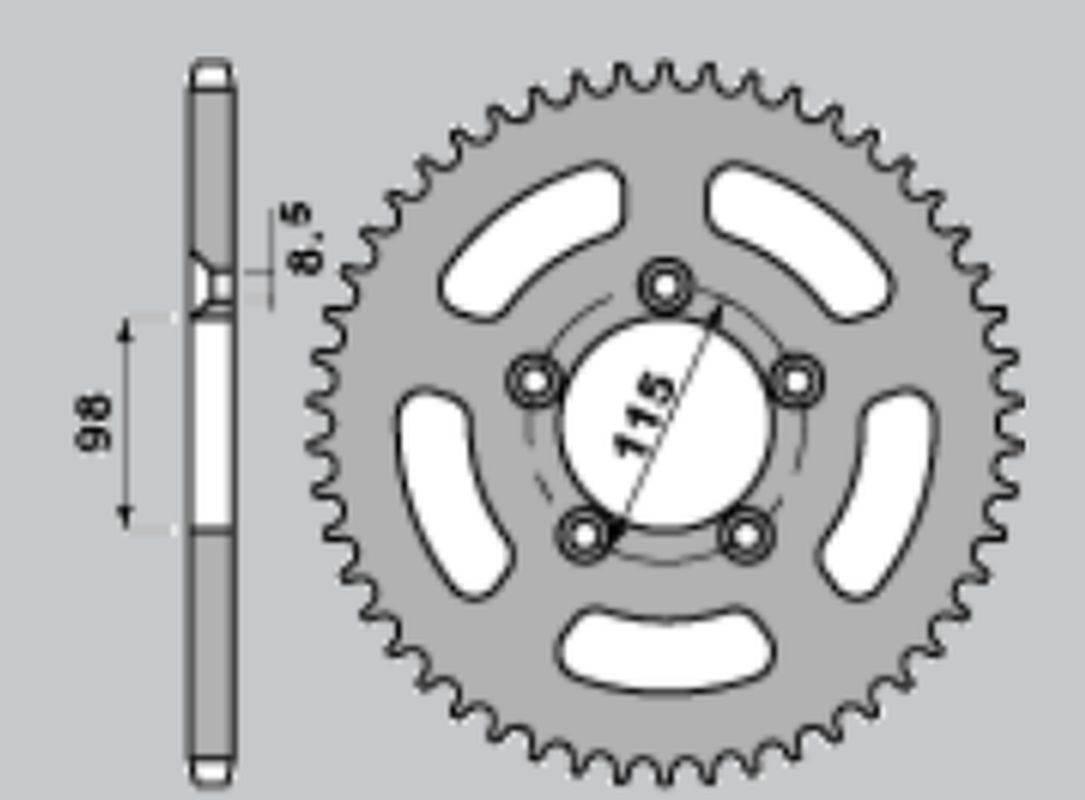 Jr Zębatka Tylna Aluminiowa T7075 Ergal 4552 50 Ktm Sx 60 '98-'01, Sx 65 '9