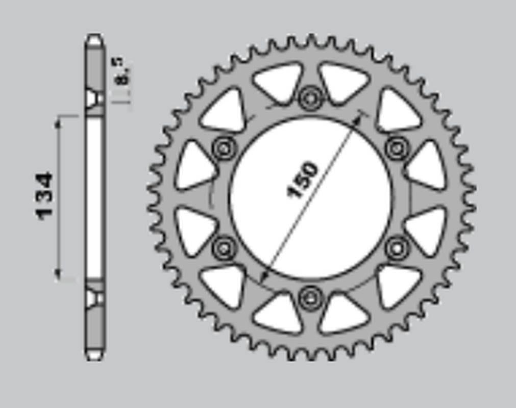 Jr Zębatka Tylna Aluminiowa Anodowana 489 48 Kawasaki Kx 125/250/500 '84-'0