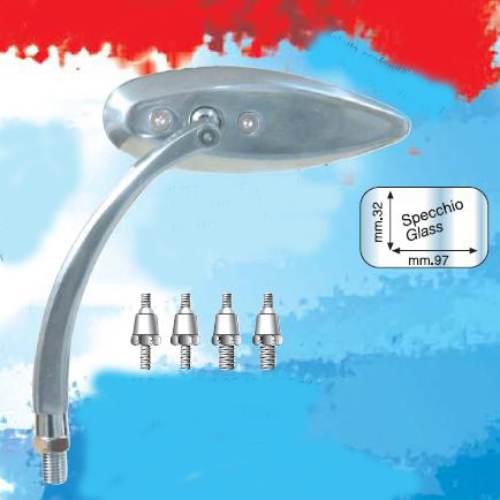 Far Lusterko Uniwersalne Lewe/Prawe Aluminium Polerowane Komplet Adapterów