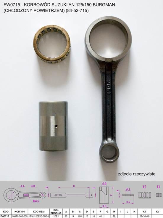 Flyway Platt Korbowód Suzuki An 125/150 Burgman Chłodzony Powietrzem 84-52-