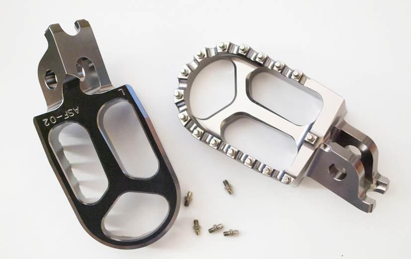 Jr Podnóżki Pegi Aluminiowe Kawasaki Kxf 250 450 '06-'14 Kolor Szary 2Szt