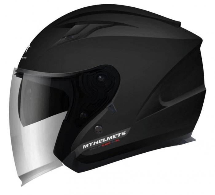 Mt Kask Otwarty Jet Z Blendą Avenue Solid Gloss Black Kolor Czarny Połysk R