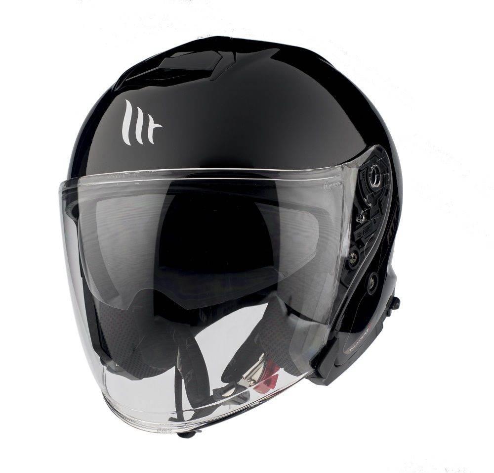 Mt Kask Otwarty Jet Z Blendą Thunder 3 Sv Jet Solid Gloss Black Kolor Czarn