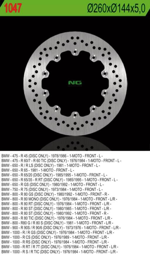 Ng Tarcza Hamulcowa Przód Bmw R45/60/65/75/80/90/100 260X144X5 10 Otworów Ś