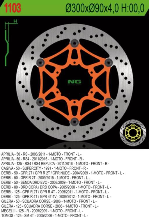 Ng Tarcza Hamulcowa Przód Aprilia Rs 50/125 '11-'14 Rs4 Rs50 '07-'08, Derbi