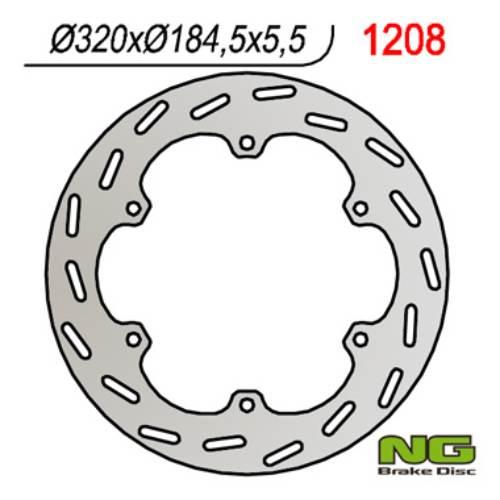 Ng Tarcza Hamulcowa Tył Honda Gl 1500 Gold Wing '88-'99 316X184,5X5,5 6X10