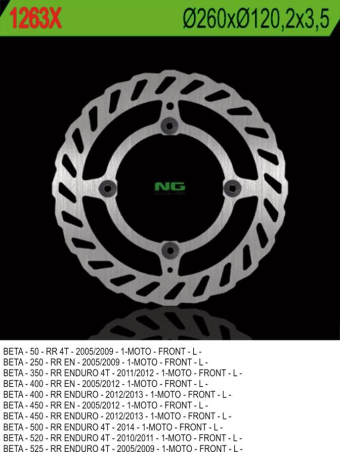 Ng Tarcza Hamulcowa Przód Beta 50/350/400/450/498/500 Rr Enduro 260X120,2X3