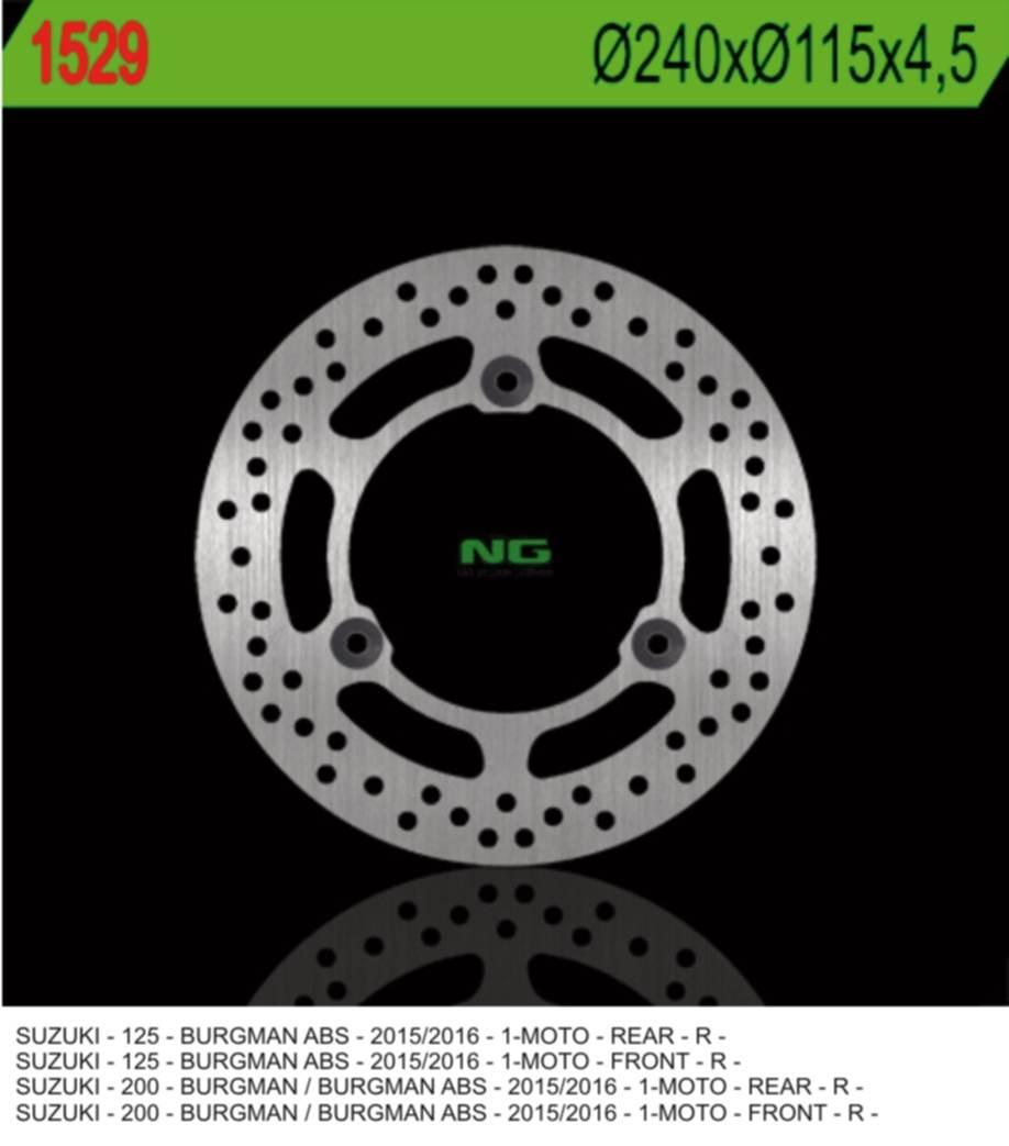 Ng Tarcza Hamulcowa Przód/Tył Suzuki Burgman 125/200 15-16 240X115X4,5 3Otw