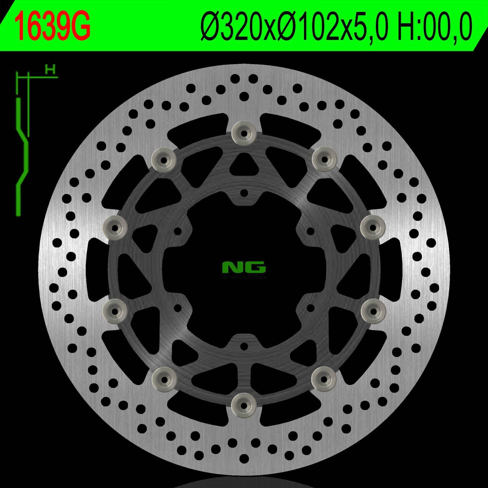 Ng Tarcza Hamulcowa Przód Suzuki Gsxr Abs 1000 17-19 320X102X5,0Mm 6X8,5Mm