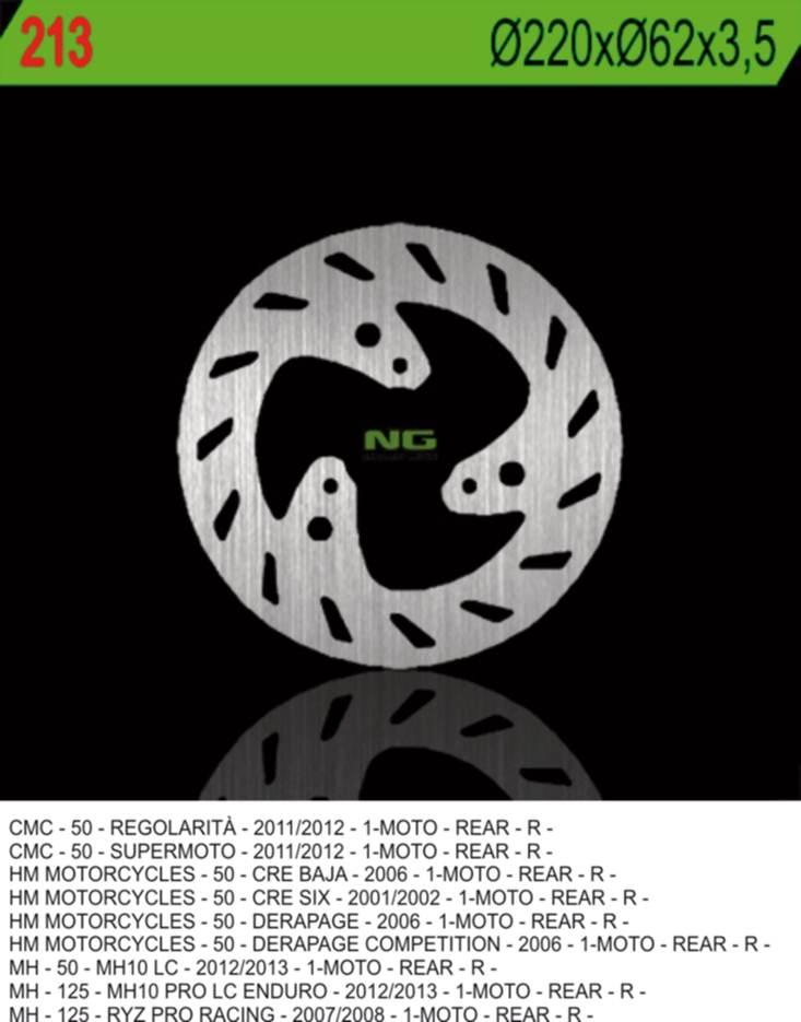Ng Tarcza Hamulcowa Tył Hm50 Cre50 01-06 220X62X3,5 3X10,5Mm