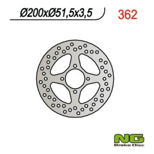 Ng Tarcza Hamulcowa Tył Yamaha Yfm 350/ Yfz 450 03-04 200X51X3,5 4X8,5Mm
