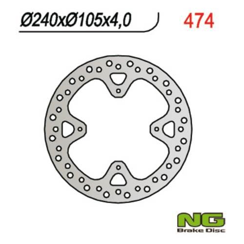 Ng Tarcza Hamulcowa Tył Honda Xr 650R 00-06 240X105X4 4X6,5Mm