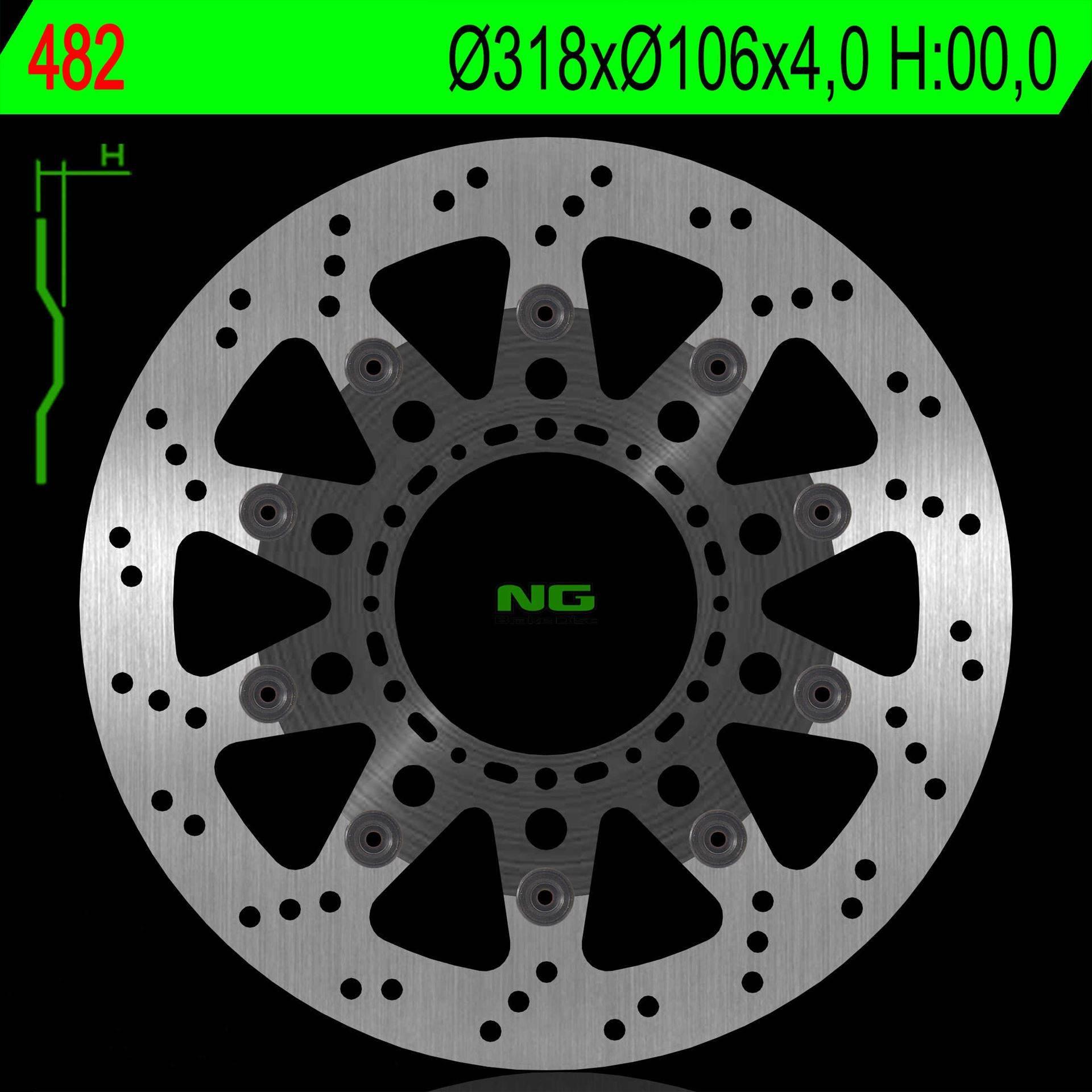 Ng Tarcza Hamulcowa Przód Honda Nsr 125 93-03 Pływająca 318X106X4,0 Mm 6X8