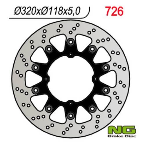 Ng Tarcza Hamulcowa Przód Honda Xr 250/400/650 Supermoto 320X118X5Mm 4X6,5M