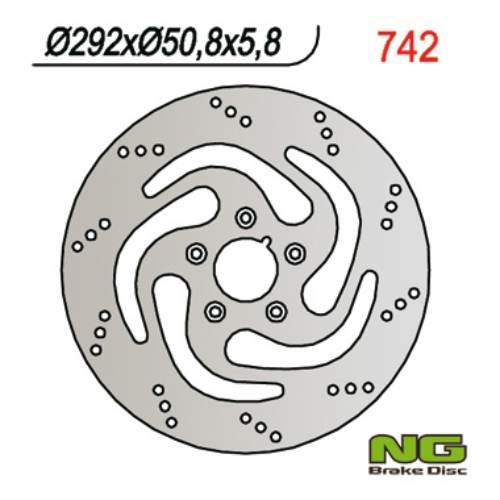 Ng Tarcza Hamulcowa Tył Harley-Davidson 883/1340 84-98 292X50,8X5,8 5X8,5Mm