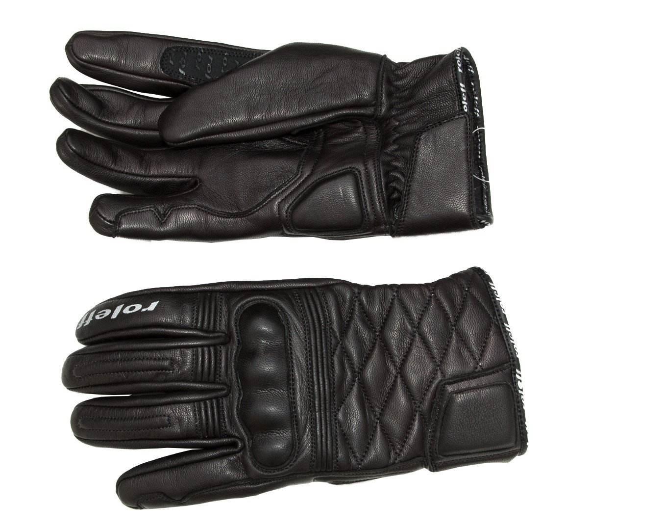 Roleff Rękawice Skórzane Letnie Model Ro43 Kolor Czarny Rozmiar Xl
