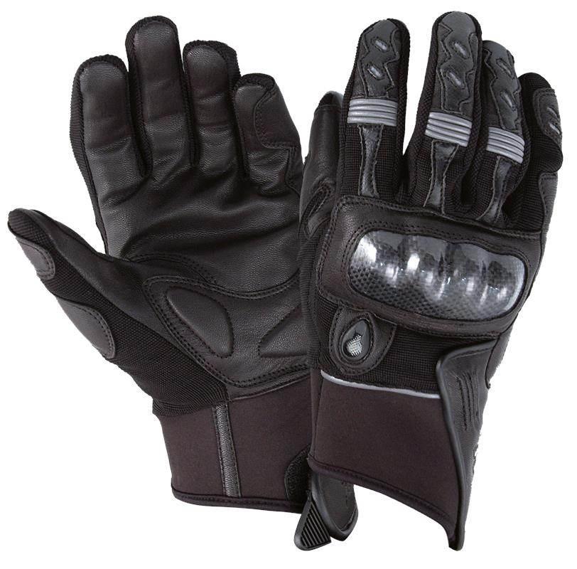 Roleff Rękawice Letnie Skórzane Krótkie Model Carbon Kolor Czarny Rozmiar M