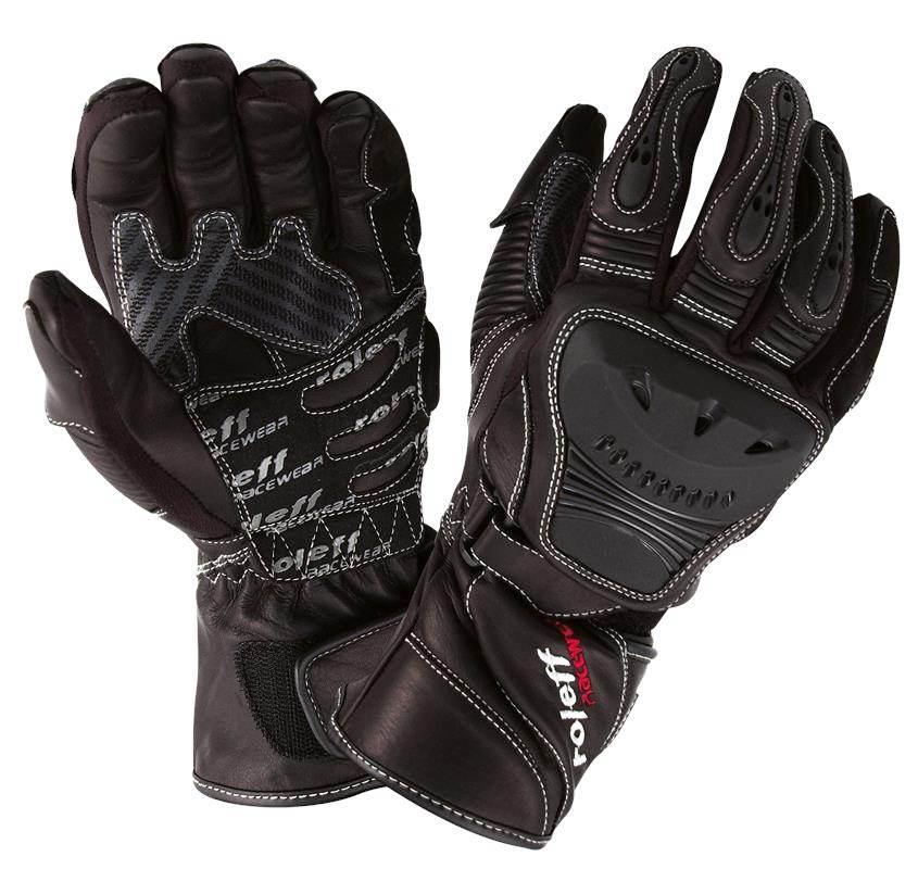 Roleff Rękawice Sportowe Skórzane Długie Model Ro85, Kolor Czarny Rozmiar L