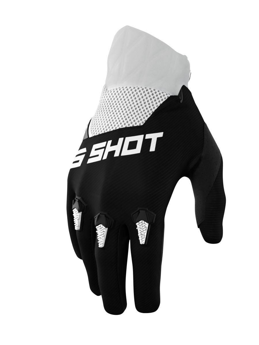 Shot Racing Rękawice Moto Devo Black Kolor Czarny/Biały Rozmiar 09