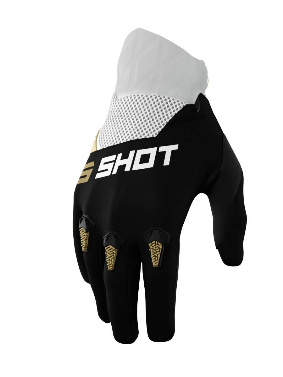 Shot Racing Rękawice Moto Devo Gold Kolor Czarny/Biały/Złoty Rozmiar 13