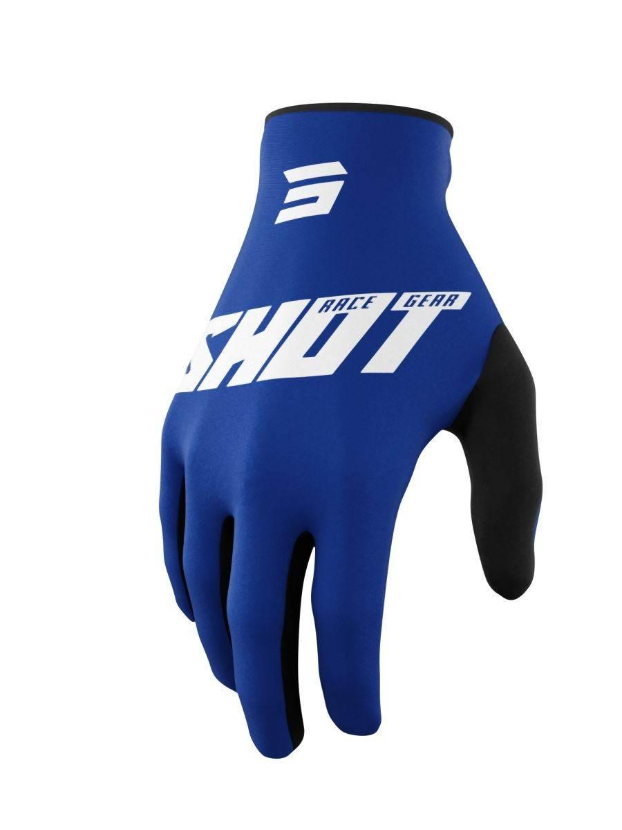 Shot Racing Rękawice Moto Devo Raw Burst Blue Kolor Niebieski/Biały Rozmiar