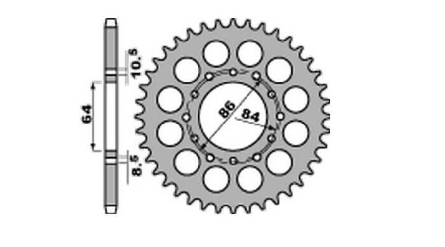 Jr Zębatka Tylna 814 42 Suzuki Gt 380, Gs 400 '77-78, Gs 450 '84-87 81442Jt