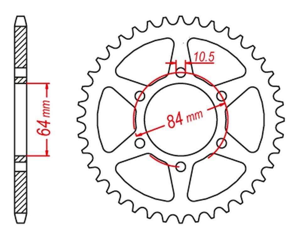 Jr Zębatka Tylna 814 43 Suzuki Gsx 400 '81-85, Gs 400Lt '81, 81443Jt Łańc