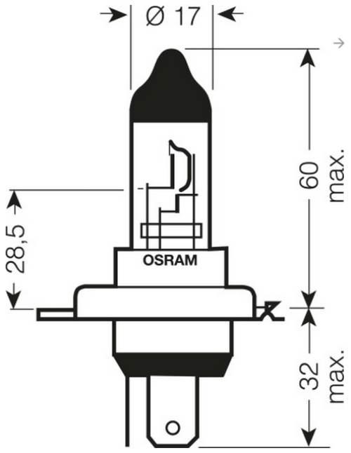 Osram Żarówka H4 12V 60/55W P43T Original - zdjęcie 3