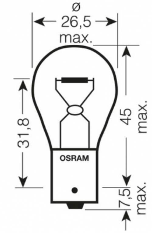 Osram Żarówka 12V 21W Ba15S P21W 1 Sztuka - zdjęcie 2