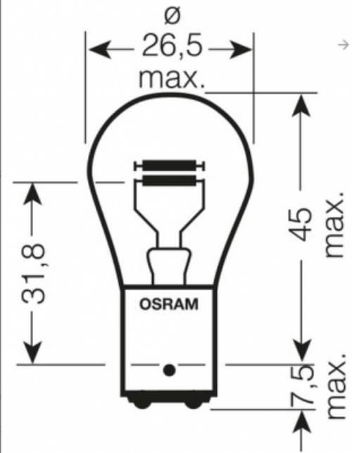 Osram Żarówka 12V P21/5W 21/5W 12V Bay15D - 1 Sztuka - zdjęcie 3