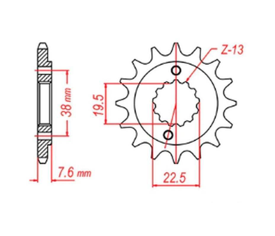 Mtx Parts Zębatka Przednia 2116 14 Suzuki Ltr 450 '06-'12, Ltz 400 '03-'13